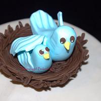 Bird's Nest Baby Shower Cake