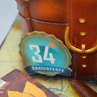 Vintage leather suitcase Birthday cake ❤️