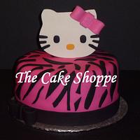 Hello Kitty zebra print cake