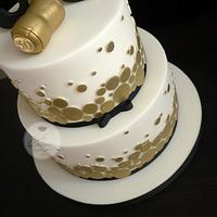 Champagne themed 50th birthday cake