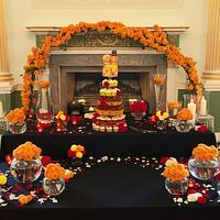 Day of the Dead wedding cupcake tower