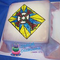 Stained Glass Christening Cake