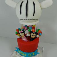 Mickey & Minnie Air Balloon Cake