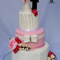 Wedding cake white - pink