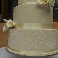 Ivory with Calla Lillies
