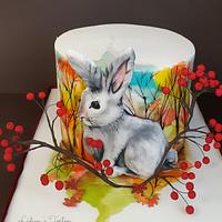 Hand painted cake (Bunny)