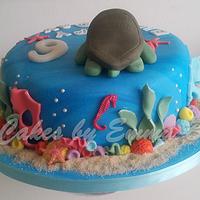 Ocean themed birthday cake