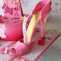 Handbag and shoe cake
