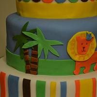 King of the Jungle baby shower cake 