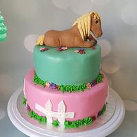 Cake with a horse.