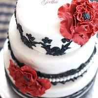 Black beauty wedding Cake