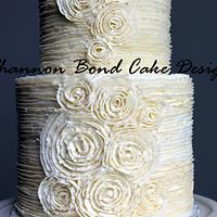 Romantic Buttercream Ruffle Wedding Cake
