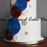 Red, White and Blue Buttercream Rosettes