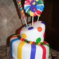 Lollipops and gum drops cake