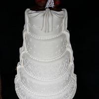 Two tone indulgence wedding cake