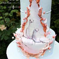 Wedding doves cake