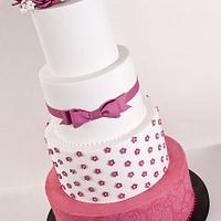 Fuschia wedding cake