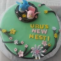 New House Cake - with 2 little birdies :)
