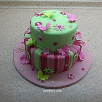 colorful butterflies cake 