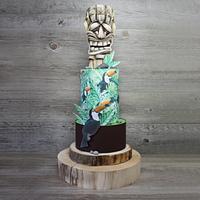 Tropical Moai Cake by IlusionaCakes