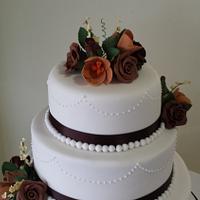 Mocha themed wedding cake