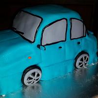Blue car cake