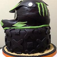21st Birthday Motorcycle Helmet Cake