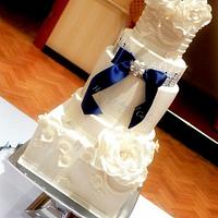 Ivory rose Wedding cake