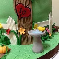 10th Birthday Garden Theme Cake