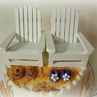 Violet and Lavender Beach Wedding Cake