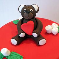 Valentine's Day Teddy Bear Cake