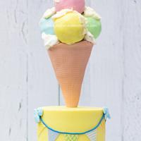 GIANT ice cream cone cake