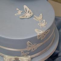 Butterfly lace wedding cake