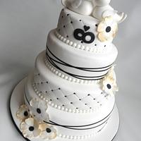 Love bird wedding cake