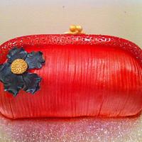 Red purse cake