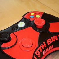 Red and Black X-Box 360 Controller Cake