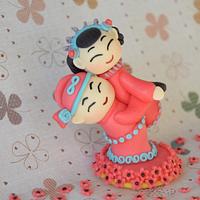 Traditional Chinese Wedding Fondant Topper