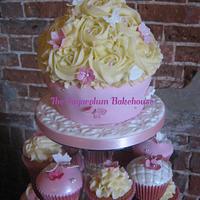 Pink and White Wedding Cupcake Tower
