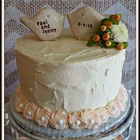 Blush wedding cake