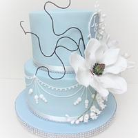 Diamond wedding Magnolia cake