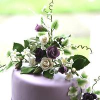 Pretty Purple Wedding Cake