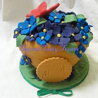 Flower pot cake