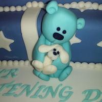 teddy bear christening cake