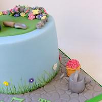 Garden themed cake