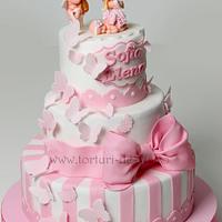 Christening cake with angels