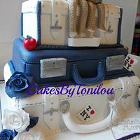 3 Tier Suitcase wedding cake