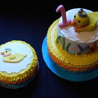 Princess Duck First Birthday Cake & Smash Cake