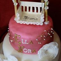 White and Pink Birthday CAke