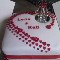 Ruby anniversary cake