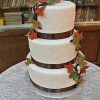 3 Tiered Fall Wedding Cake